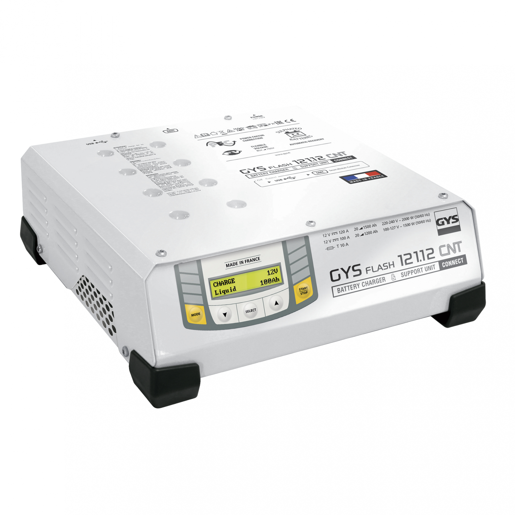 Пуско-зарядное устройство для автомобиля GYS GYSFLASH 121.12 CNT FV (кабели 5 м) 026971 (026971 GYS (Франция))