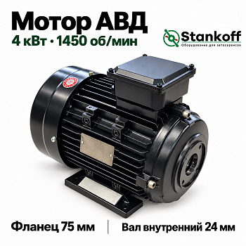 Мотор H112 4кВт, 380 В, 50Гц, полый вал (24 мм + 75мм фланец) (14400 )