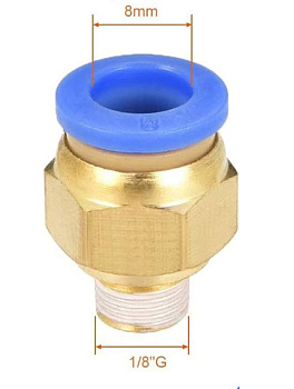 Фитинг трубка-резьба (прямой) 8мм 1/8