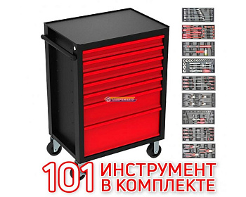 Тележка инструментальная с набором инструмента 101 предмет RC04