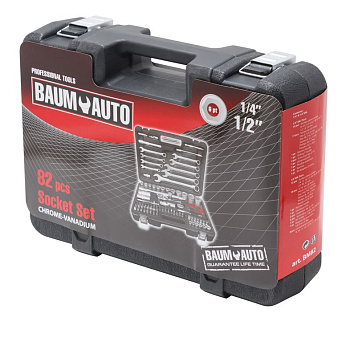 BM82 Набор инструментов 82 предмета 1/2",1/4" (6гр.)(4-32мм) BaumAuto