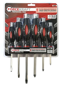 Набор отверток магнитных "Profi"6пр.(SL:5.5х100,6.5х125,8.0х150мм;PH:1х75,2х100,3х125мм)в блистере