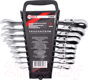 Набор ключей комбинированных трещоточных с шарниром 9пр  FK-51092F FORCEKRAFT