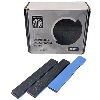 ТЕМП FE025 Самоклеющиеся балансировочные грузики, тонкие, 12 х 5 г, цвет графит