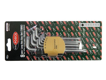 Набор ключей Г-образных TORX длинных, 9 предметов (Т10, 15, 20, 25, 27, 30, 40, 45, 50)  RF-5098L