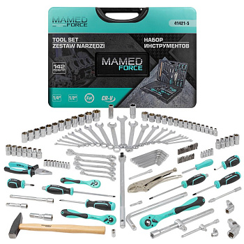 Набор инструментов 142 предмета 1/4" 3/8" 1/2" (6-гр.)(4-32мм) MF-41421-5