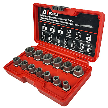 Набор головок-экстракторов для извлечения болтов и гаек 3/8" 13 предметов QD106