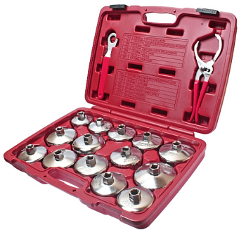 Набор съемников масляных фильтров ("чашки") в кейсе 16 предметов JTC /1