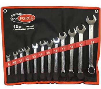 Набор ключей комбинированных 12 предметов на полотне (8, 10-17, 19, 22, 24мм) RF-5121