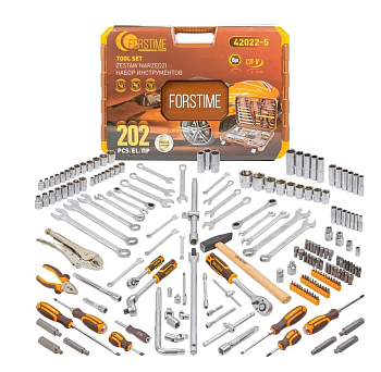 Набор инструментов 202пр. 1/4", 3/8", 1/2" (6гр.) FT-42022-5