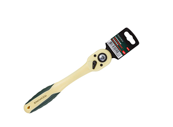 Трещотка реверсивная с изгибом в пластиковом антикорозийном корпусе 1/2''(L-250мм, 72зуб)