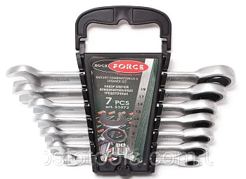 Набор ключей комбинированных трещоточных 7 пр. (8,10,12-14,17,19мм) ROCKFORCE RF-5107