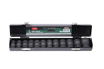 Набор головок ударных, 12 предметов, 1/2" 6гр,в метал. кейсе ROCKFORCE RF-4129MPB