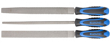 Набор рашпилей 250 мм, 3 шт, двухкомпонентная рукоятка Барс 15864