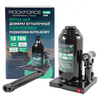 Домкрат бутылочный 10 т с клапаном, 190-360 мм RockForce RF-T91004(Euro)