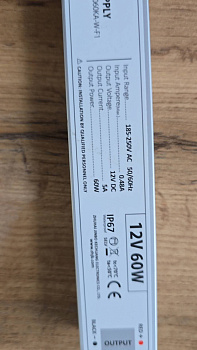 Преобразователь 220-12V 60W IP67