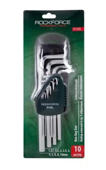 Набор ключей Г-образных 6-гранных 1.27-10мм удлиненные 10шт, арт RF5102L