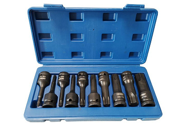 Набор головок-бит TORX ударных 10пр.,1/2"(T30,T40, T45, T50, T55, T60, T70, T80, T90, T100), в кейс