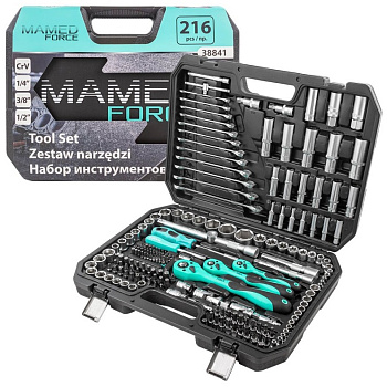 Набор инструментов 216пр. 1/4" 3/8" 1/2" MF-38841
