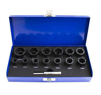 RF-914U3 Набор головок-экстракторов для поврежденных болтов/гаек,14пр.(3/8":10,11,12,13,14,16,17,18,