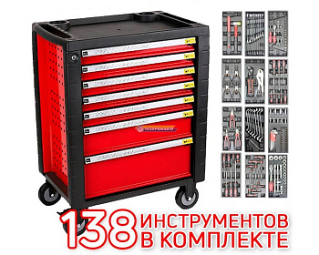 Тележка инструментальная с набором инструмента 138 предметов RC02