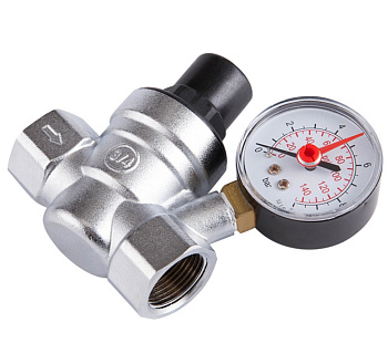 Регулятор давления воды 10бар 1/2 с манометром
