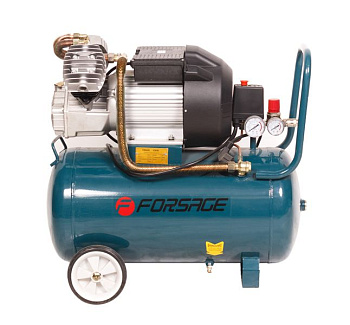 Компрессор 50л 2-х поршневой с прямым приводом (2.2кВт, ресивер 50л,8 бар, 356л/м, 220В) Forsage