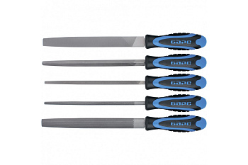 Набор напильников БАРС 200 мм, 5шт., двухкомпонентная рукоятка 15854