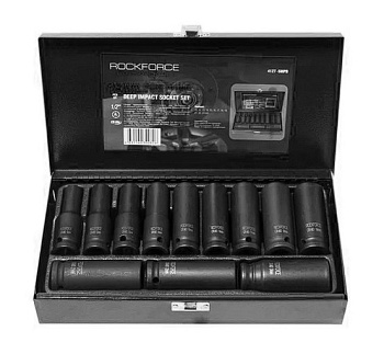 Набор головок ударных глубоких 12пр, 1/2", 6гр (10, 12-19, 21, 22, 24 мм) ROCKFORCE RF-4127-5MPB