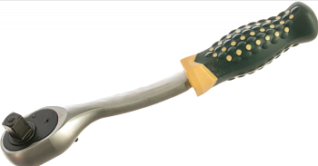 Трещотка реверсивная усиленная изогнутая с резиновой ручкой 1/2''(72зуб) RF-802422