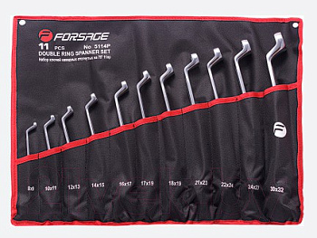 Набор ключей накидных отогнутых на 75грд. 11 предметов(6-36мм)на полотне F-5114P(NEW)