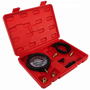 Тестер давления топлива и вакуума в наборе с резьбовыми адаптерами (9пр.) в кейсе Tu-1