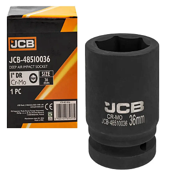 Головка ударная глубокая 1", 36мм (6гр.) 60628 JCB-48510036