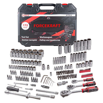 Набор инструментов 172пр. 1/4", 3/8", 1/2" (6гр.) Forcekraft FK-41723