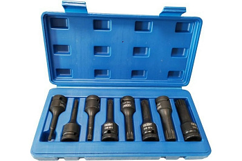 Набор головок-бит SPLINE ударных 8пр.,1/2"(M5, M6,M8, M10, M12, M14, M16, M18), в кейсе