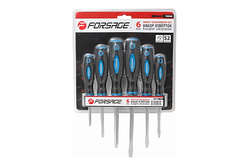 Набор отверток магнитных "Profi" 6пр.(SL:5.5х100,6.5х125,8.0х150мм; PH:1х75,2х100,3х125мм) F-7006A