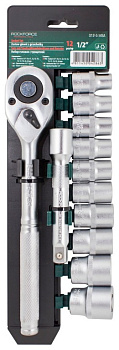Набор головок с трещоткой и удлинителем 12пр.1/2''(6гр) RF-012-5 MS ROCKFORCE